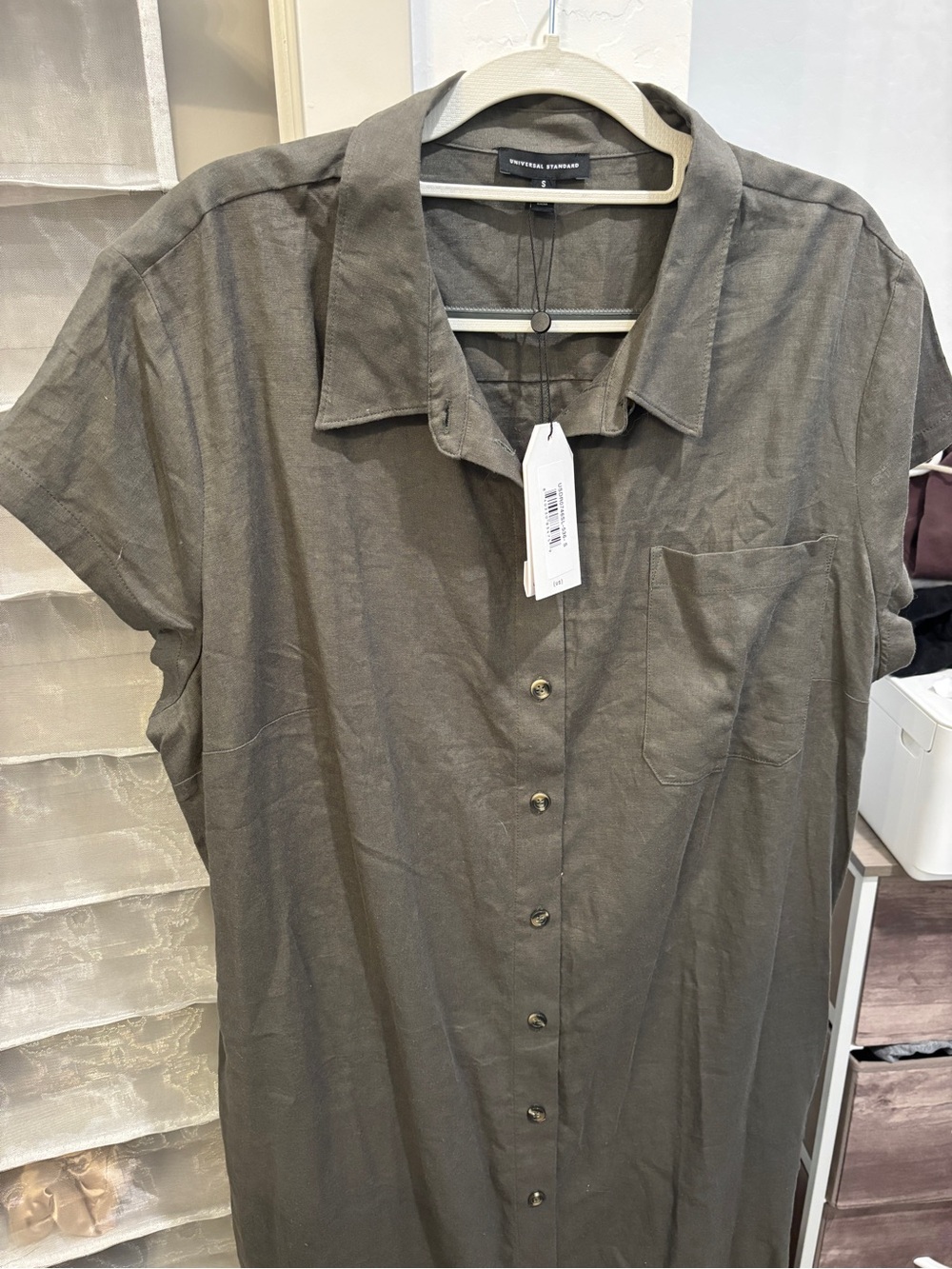 Universal Standard Dune Linen Blend Shirtdress